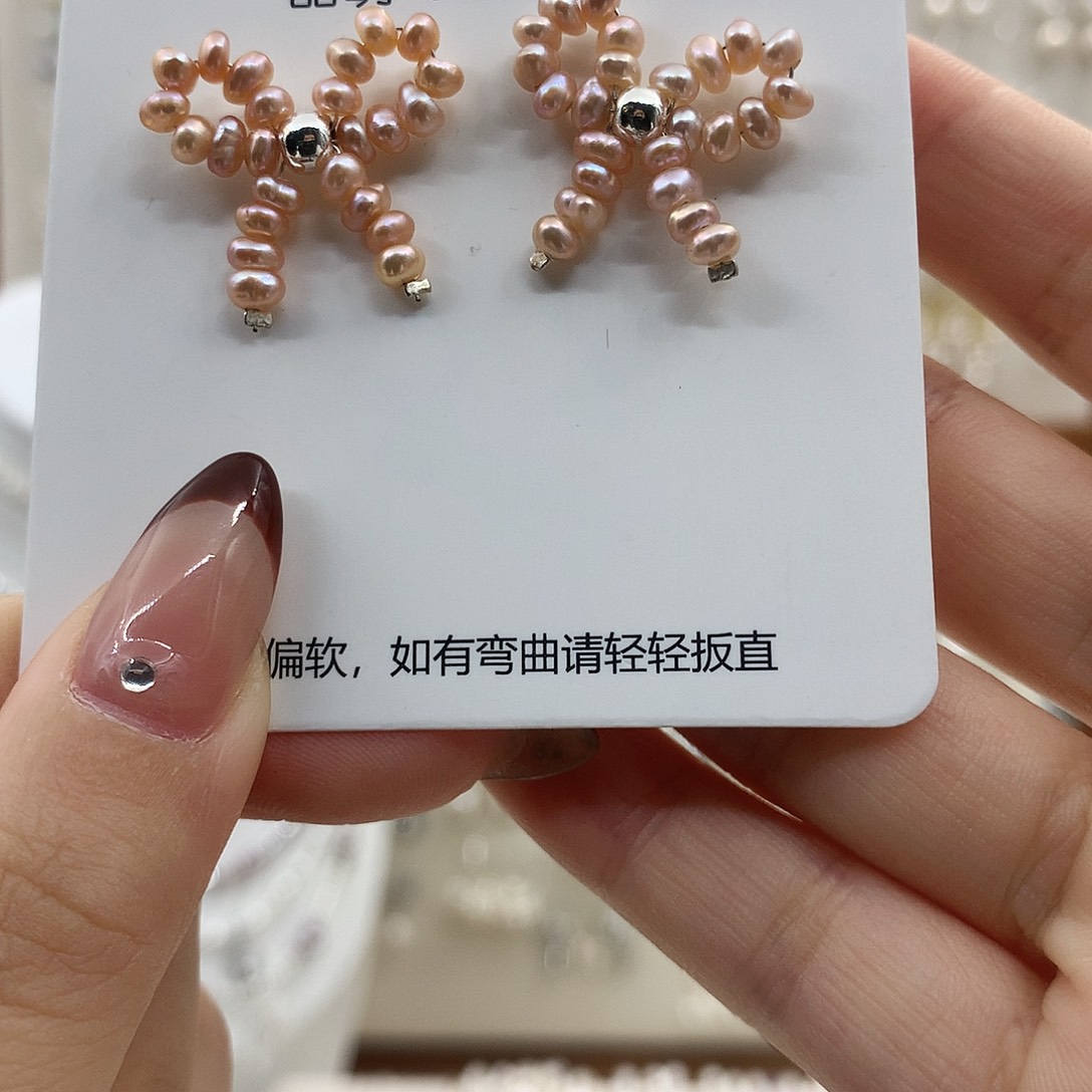 淡水珍珠耳饰银S925镶嵌