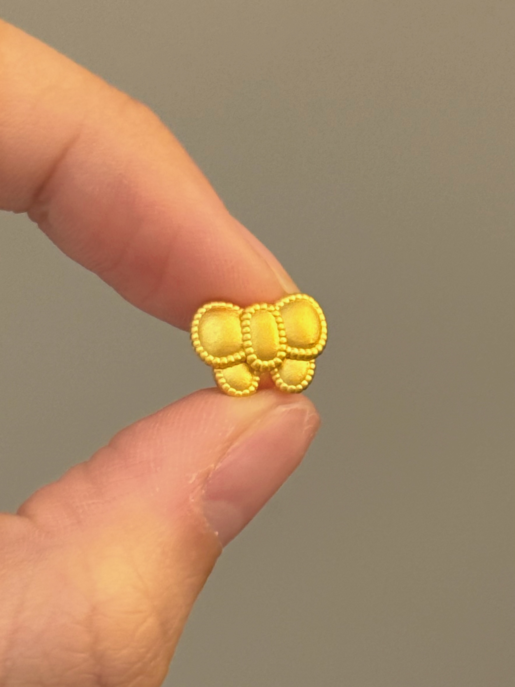 贝贝黄金 足金999 经典蝴蝶结 素金 转运珠 103