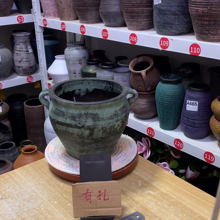 【闪购商品】红陶粗糙盆有孔高18口19