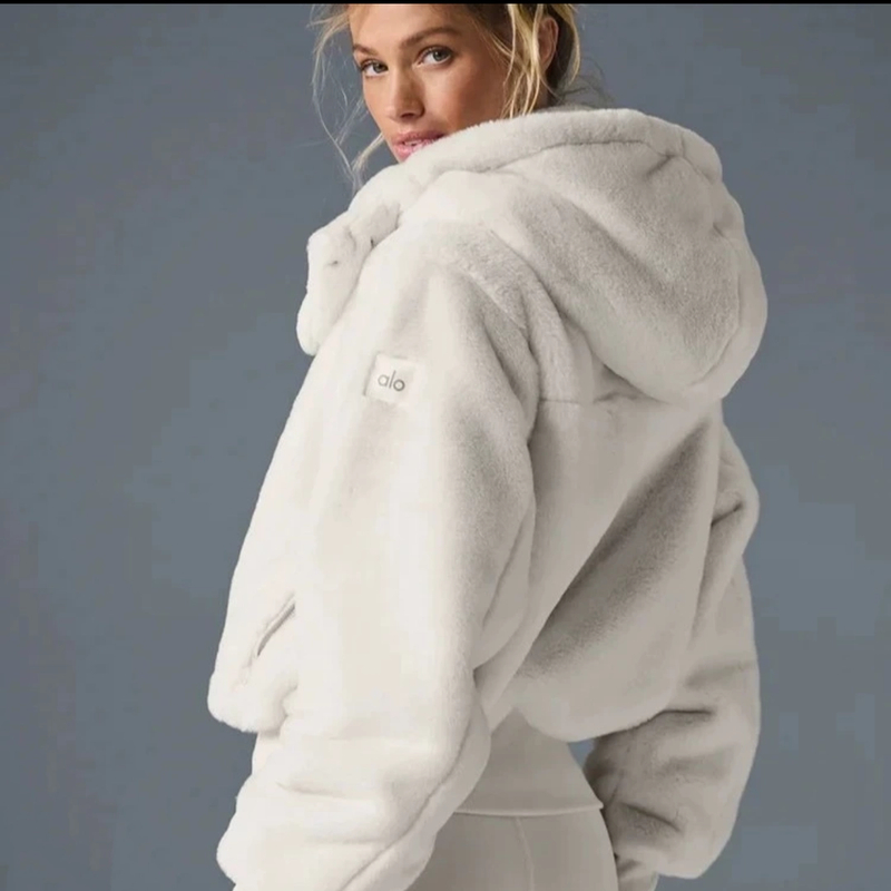 Alo 24肯豆同款FOXY SHERPA JACKET拉链连帽外套（H001)