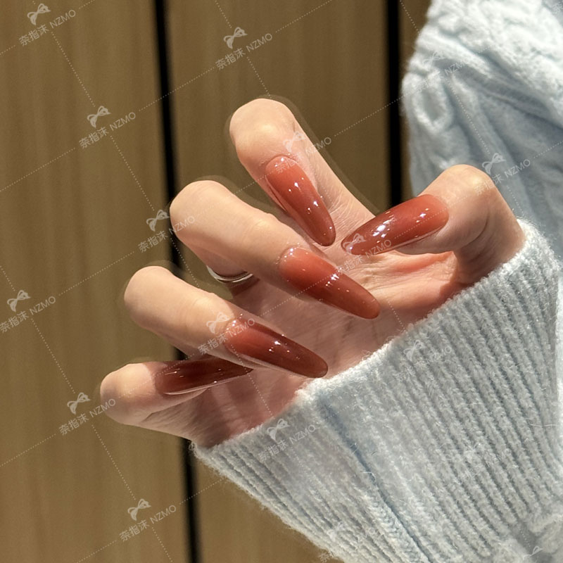 【微醺】安哥拉红手工美甲穿戴甲