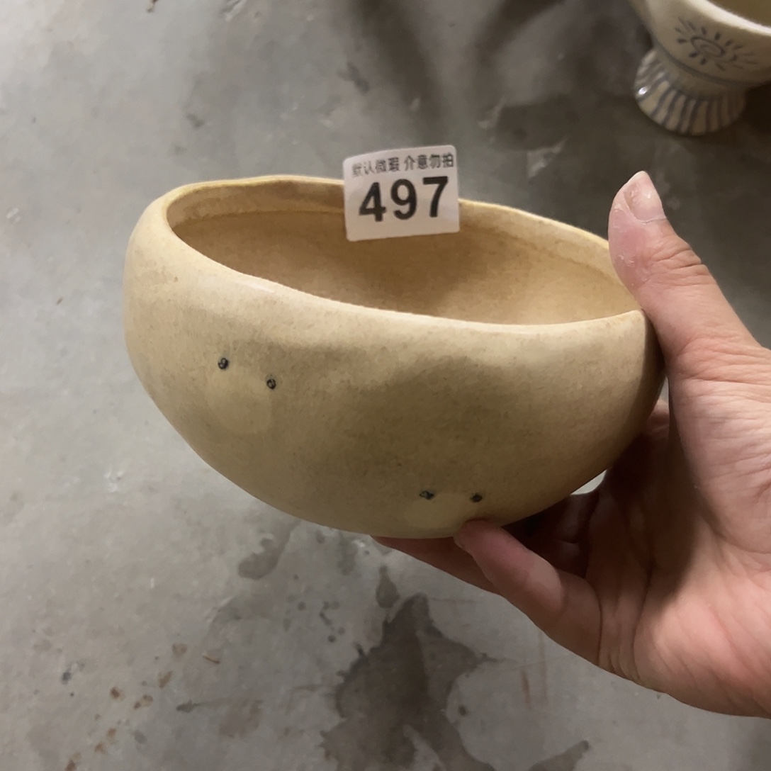 搪瓷微瑕小熊汤碗一个497