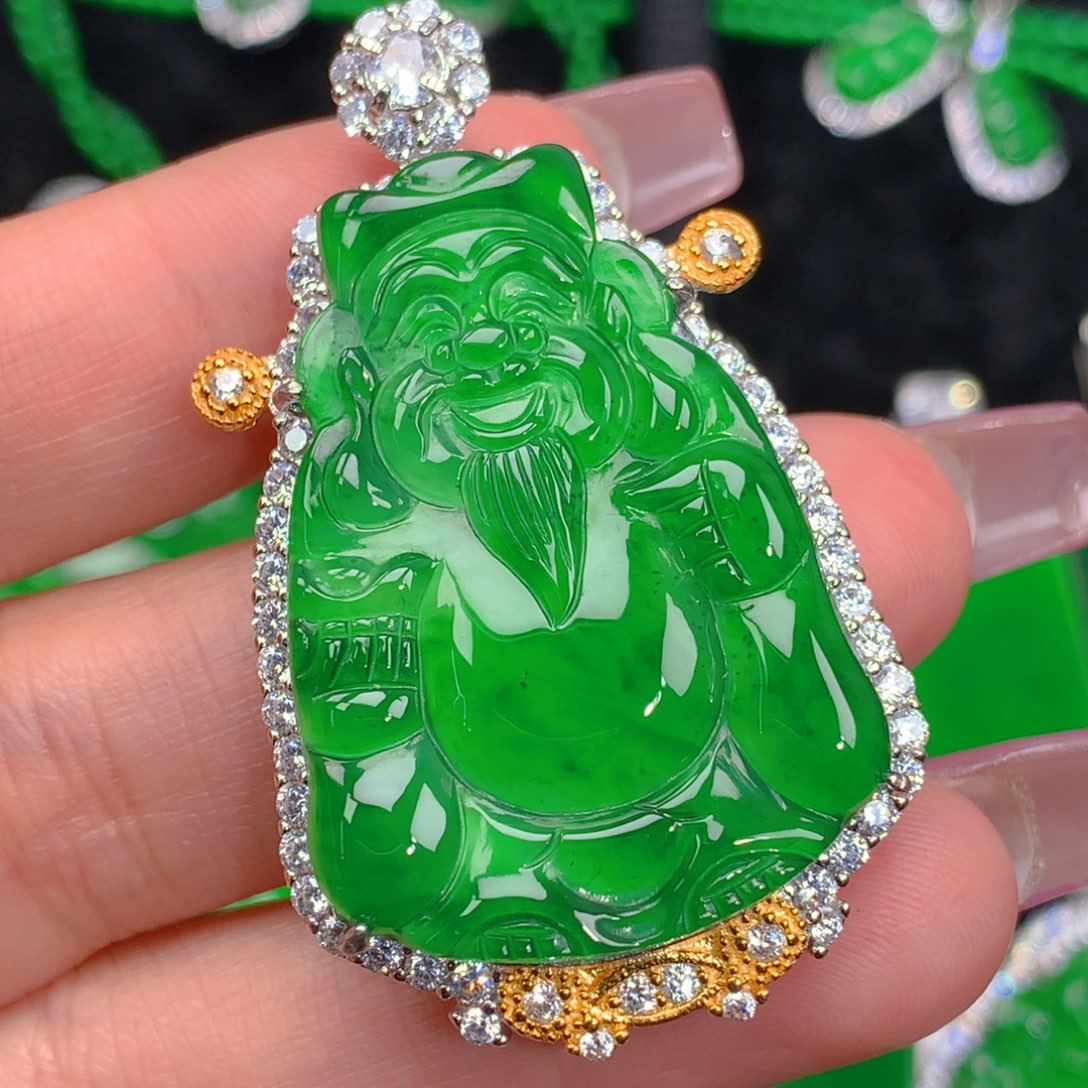 翡翠吊坠(不含链)银S925镶嵌