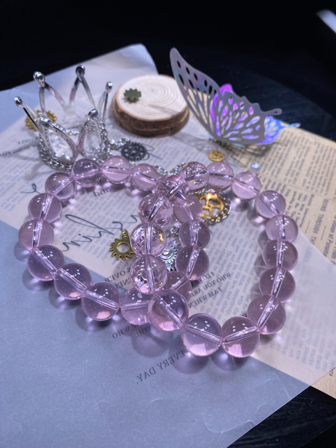 粉14mm手串发一条d10