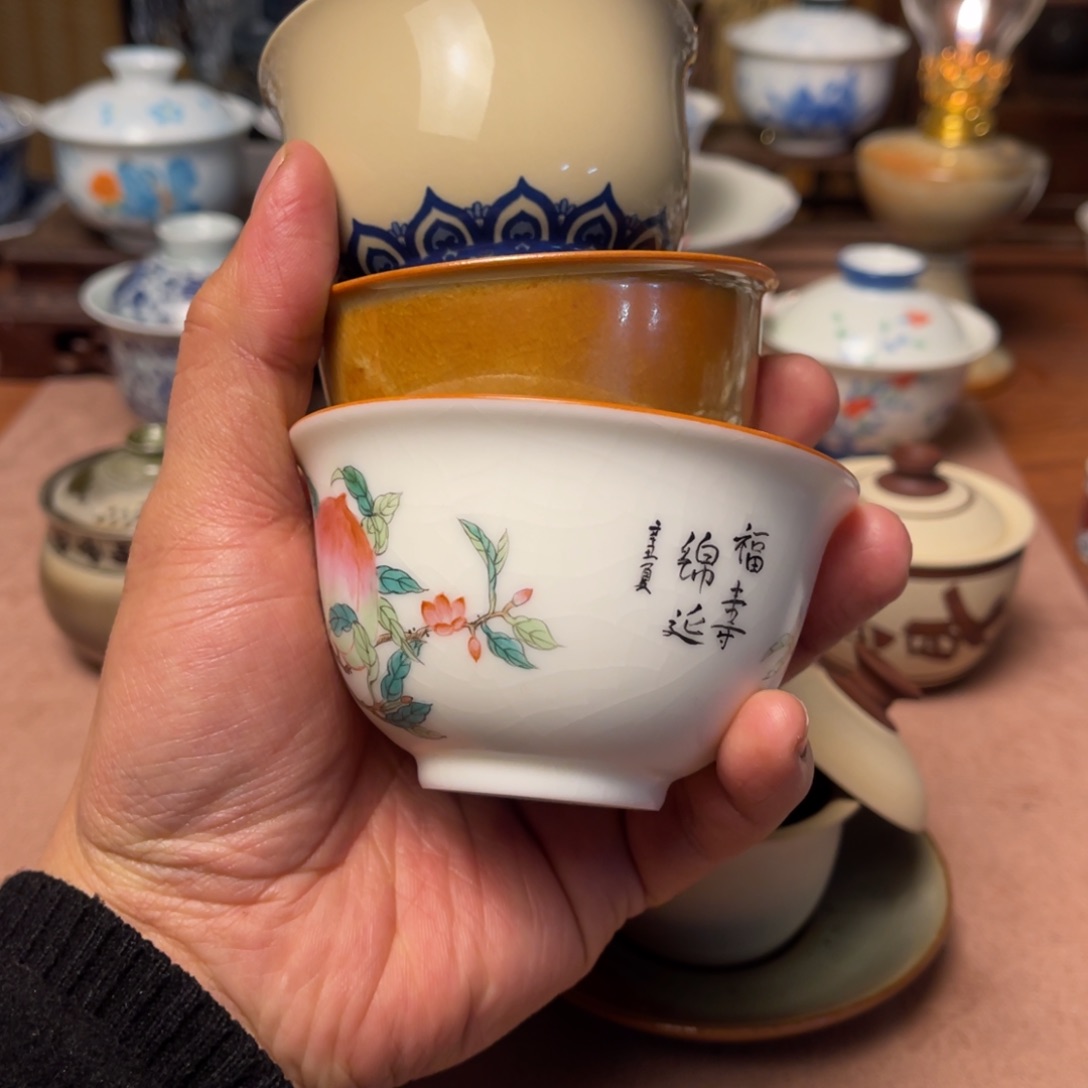 动***?素铭品瓷釉下彩茶具08