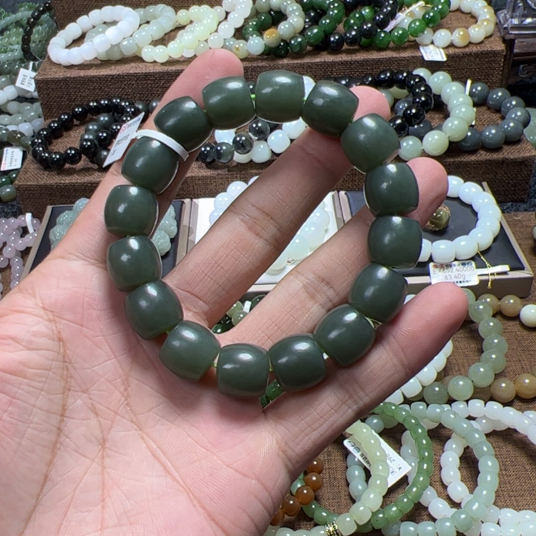 手链未镶嵌和田玉（糖玉）