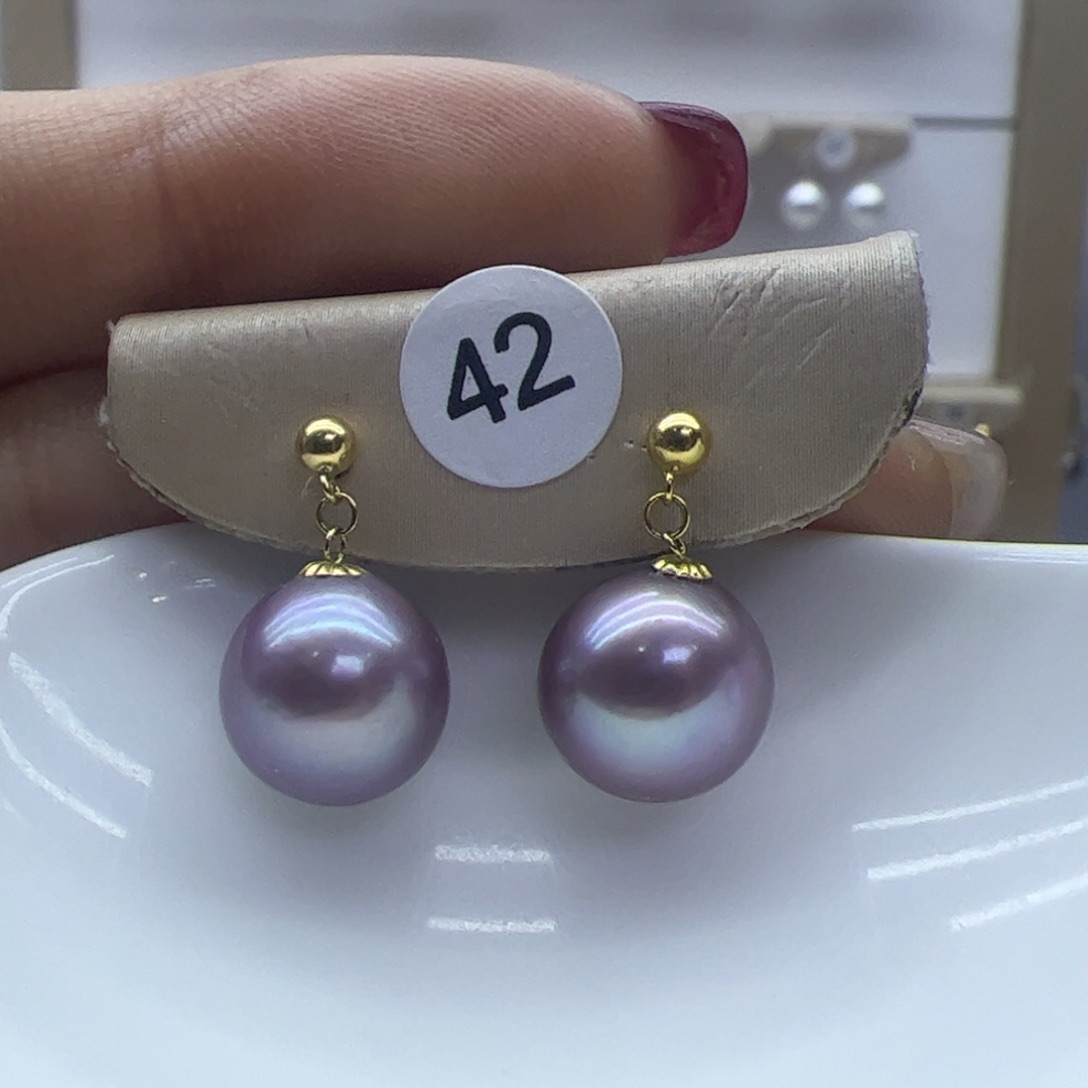 淡水珍珠耳饰18K金镶嵌