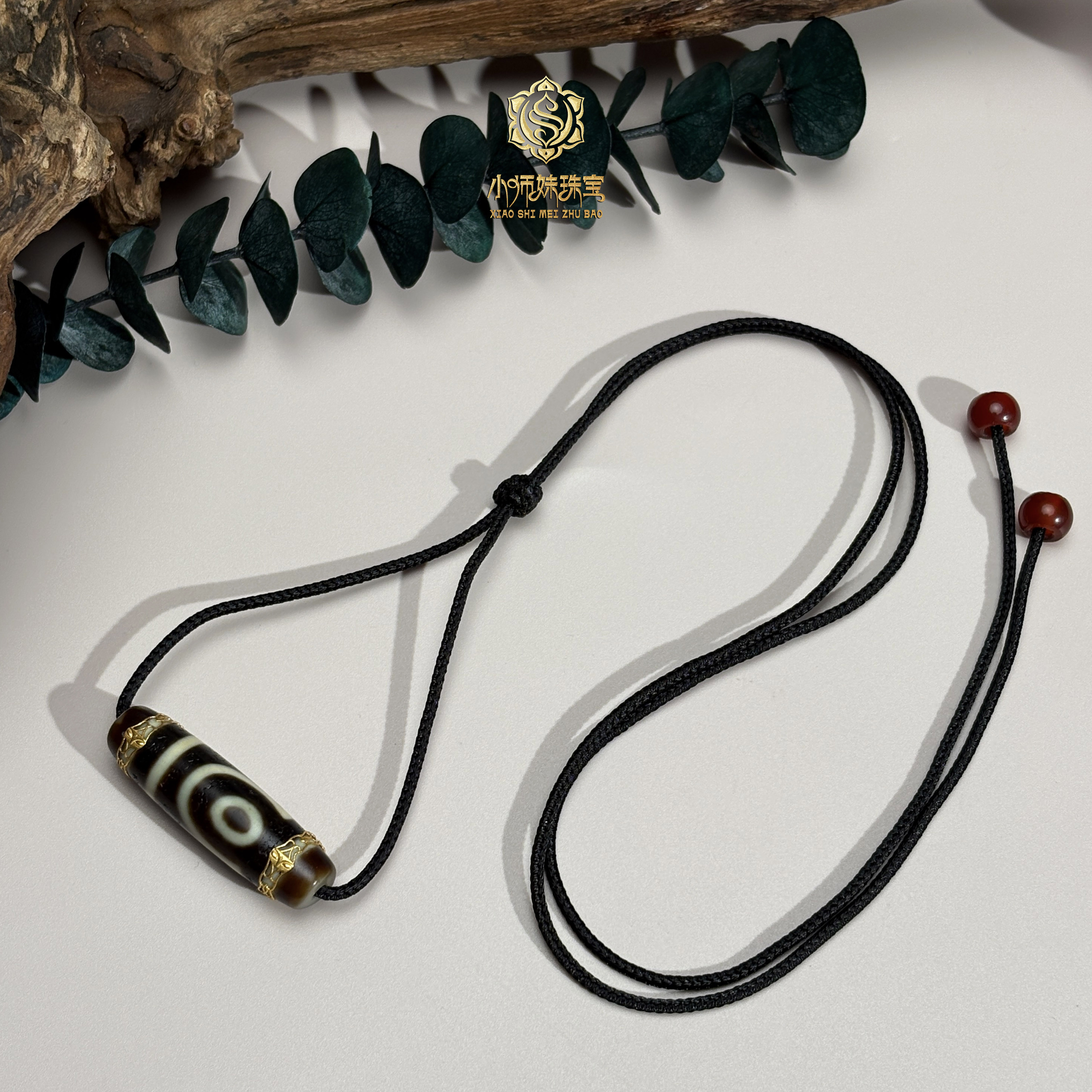 扶摇臻选|18K金镶凤九二Y玛瑙天珠吊坠0176