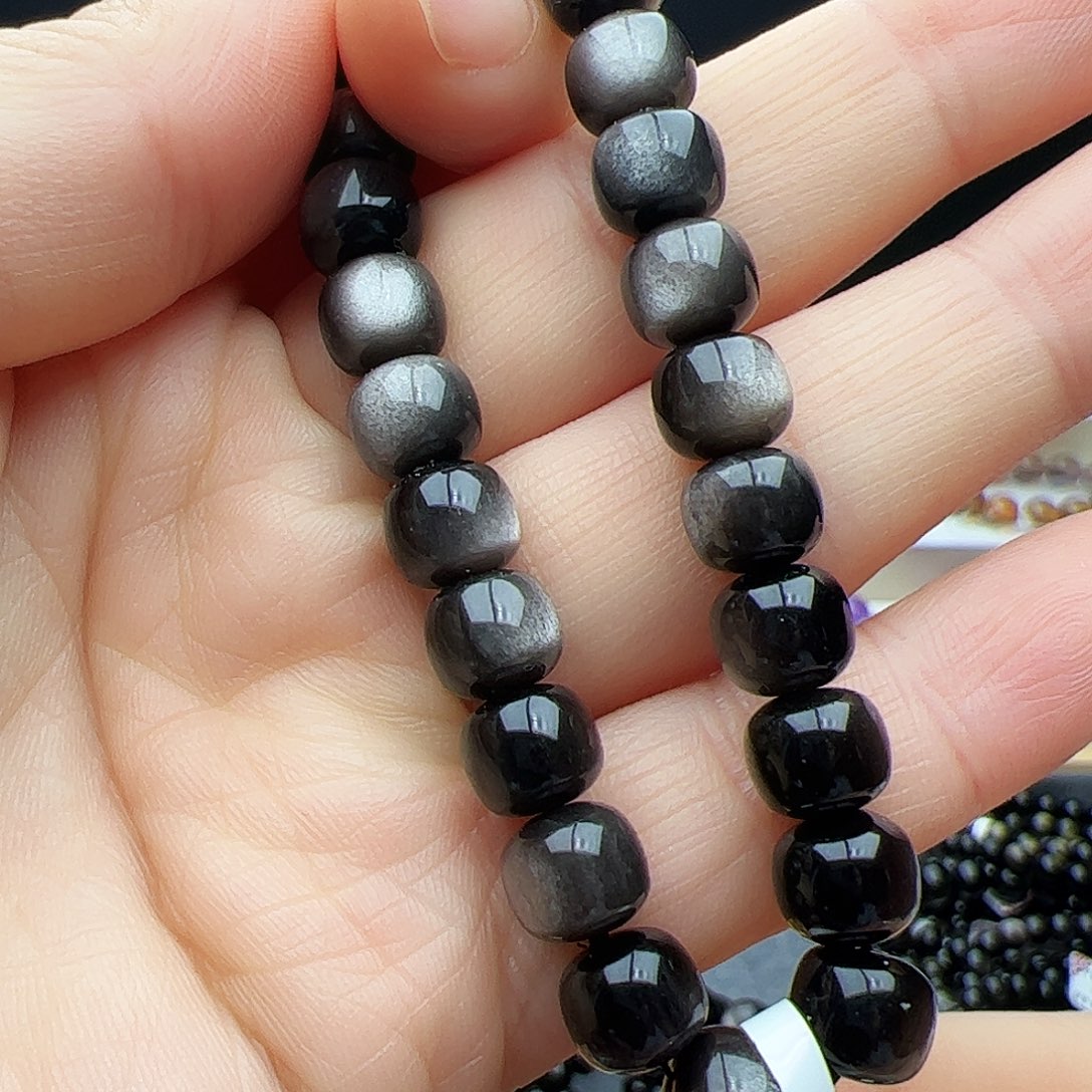 水晶未镶嵌手链银曜老型8mm