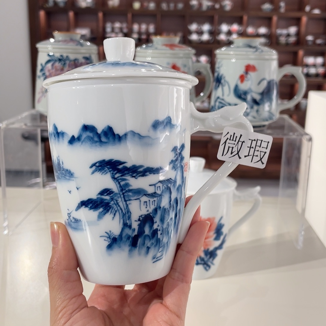 微瑕釉下彩纯手绘