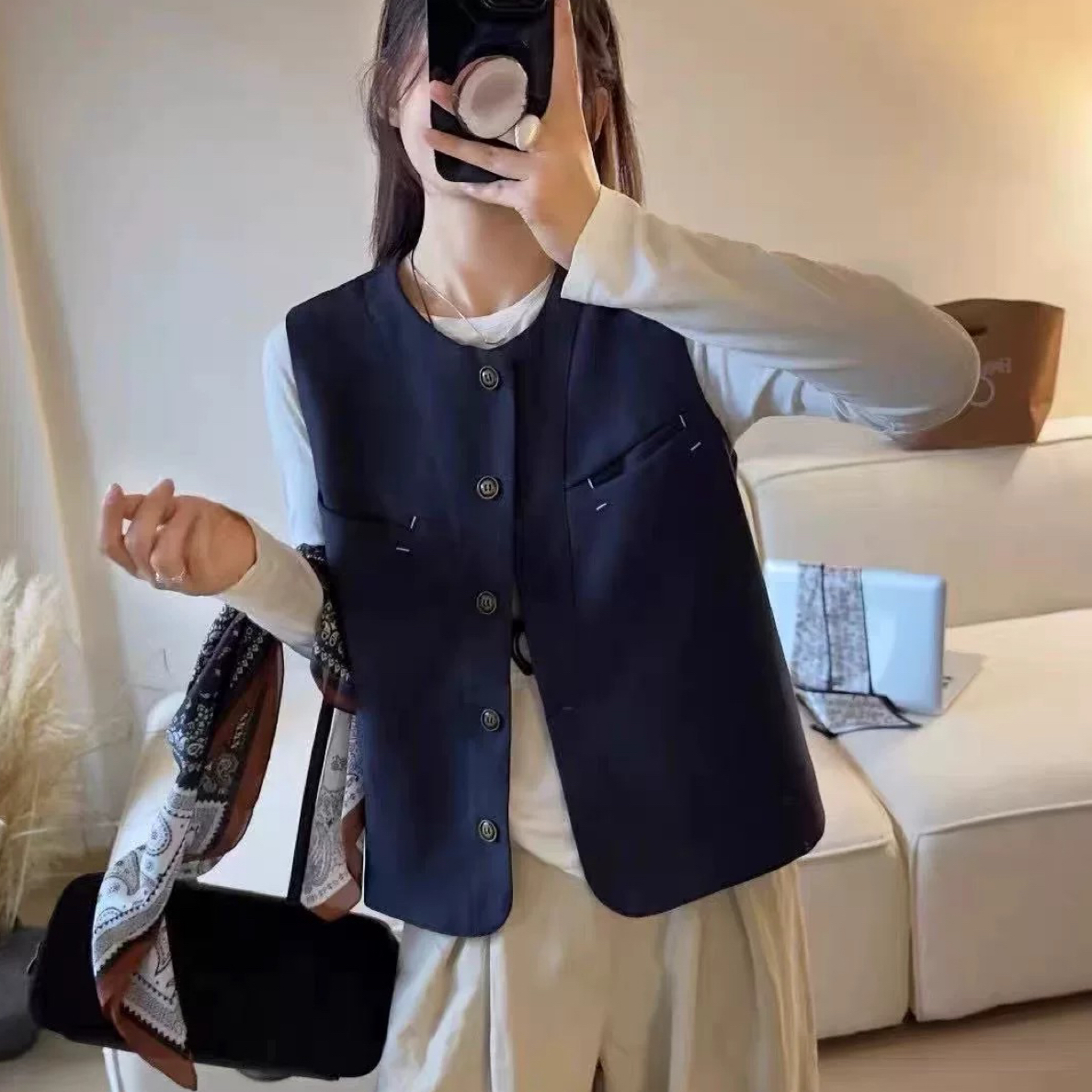 麂皮绒马甲女2025秋季新款