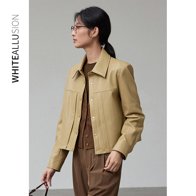 素典年中清仓【2265】皮衣外套美式时髦显瘦高级复古机车夹克