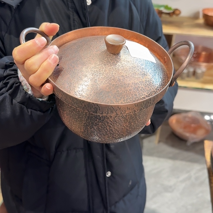 紫铜手工制作双耳锅