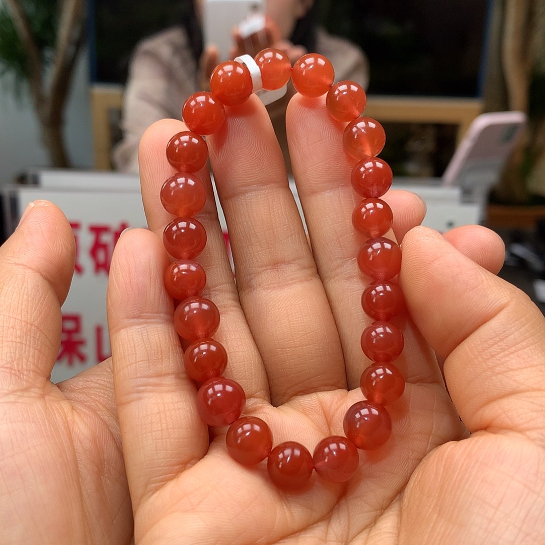 南红玛瑙南红8mm冰红手串未镶嵌