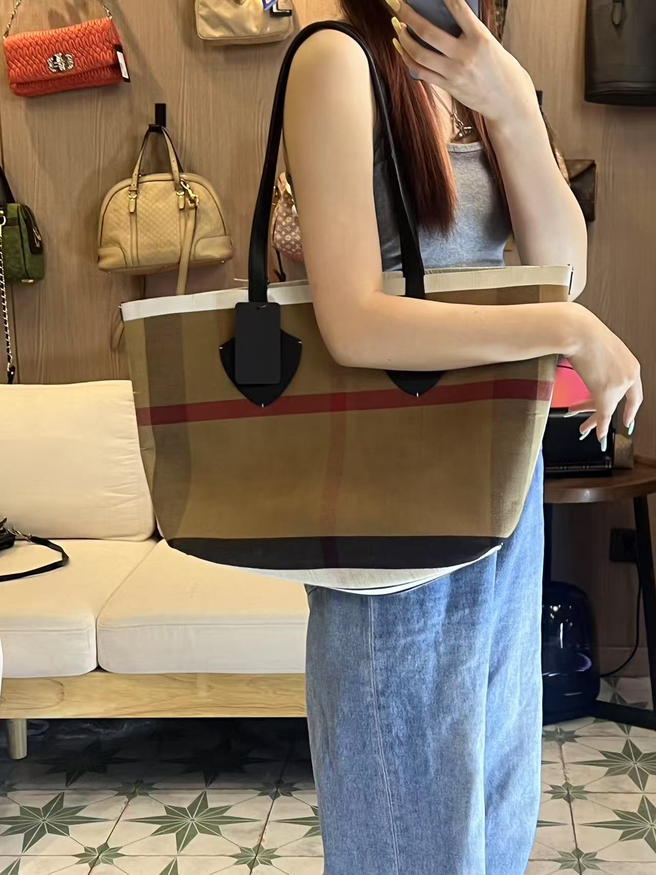 95新 BURBERRY/博柏利 BXC151/BURBERRY现代款大tote95新