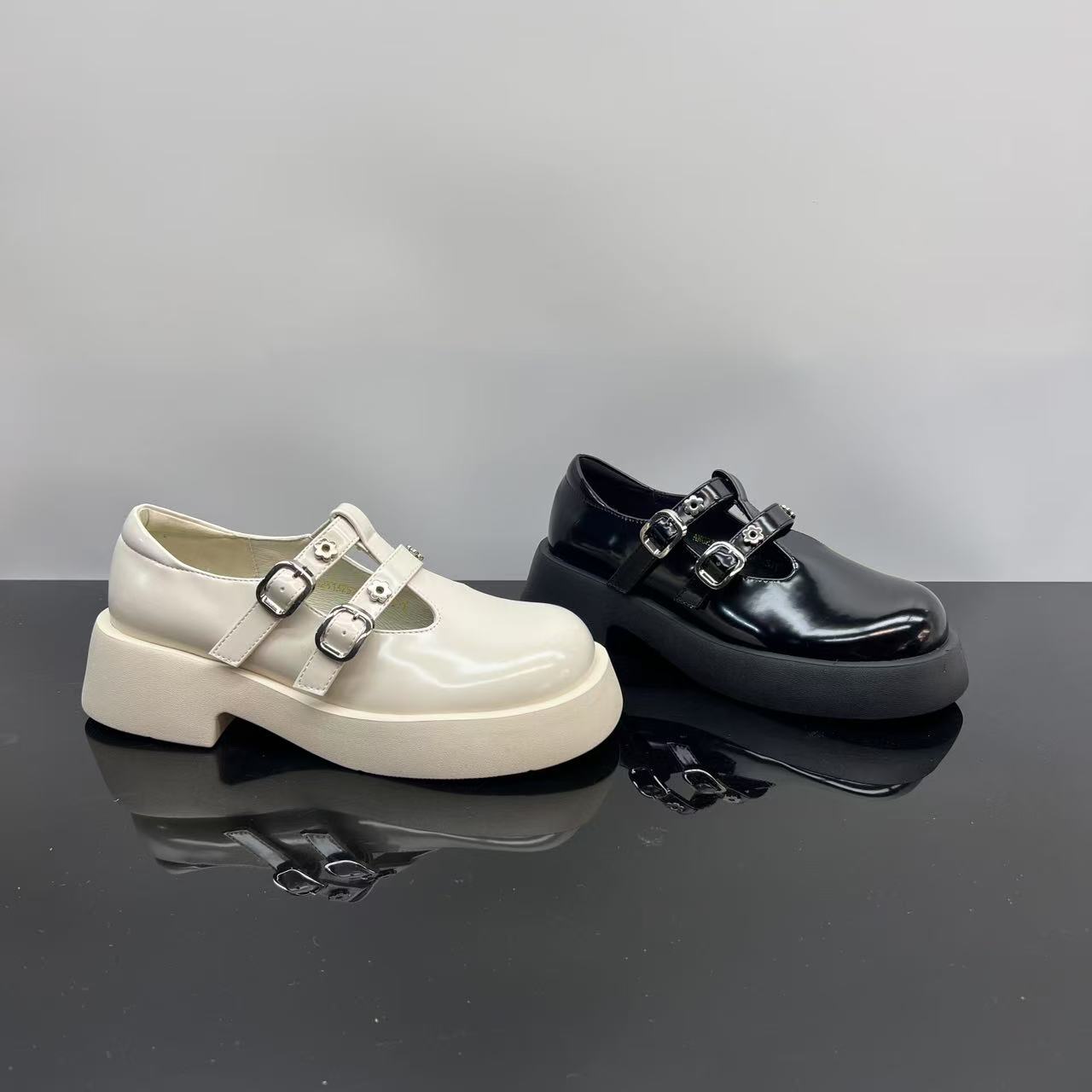 夏季新款舒适女士休闲玛丽珍厚底软底耐磨圆头乐福鞋 X 检 3751