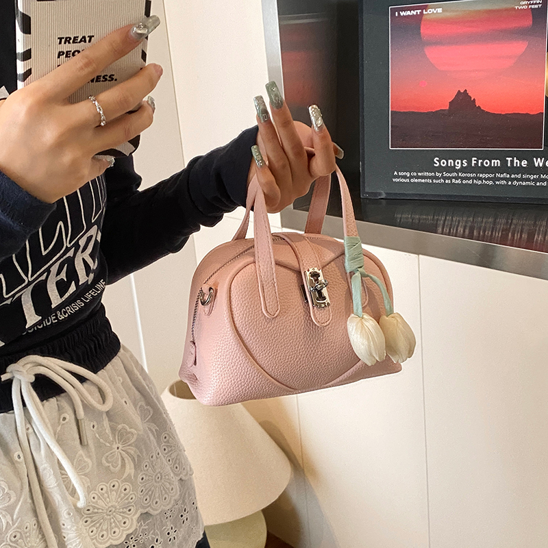 迷你单肩款斜挎包时尚荔枝纹小包包网红夏季小方包8028粉色