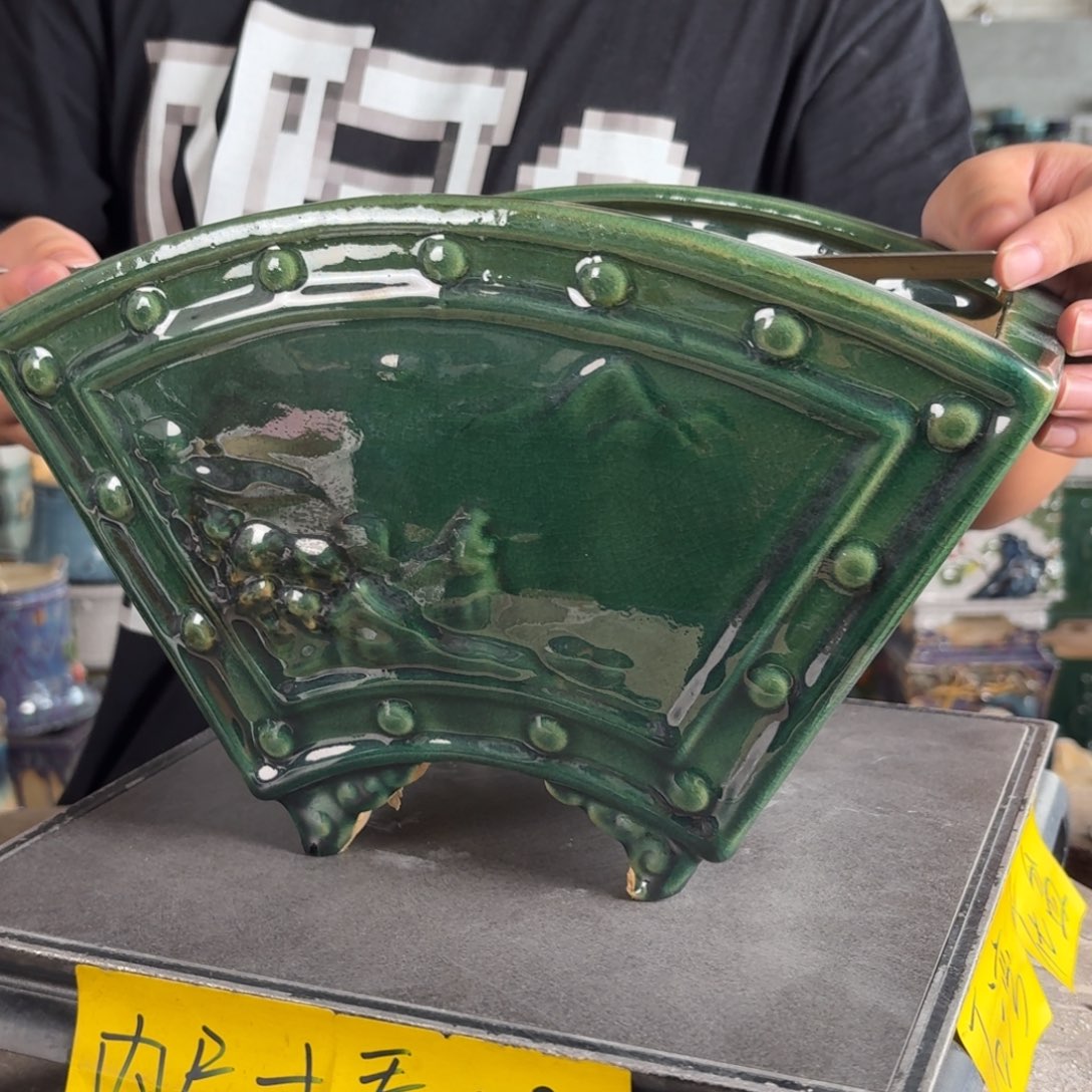 。一风堂石湾花盆 瑕疵 变形 高温裂 色差 内27*15*16