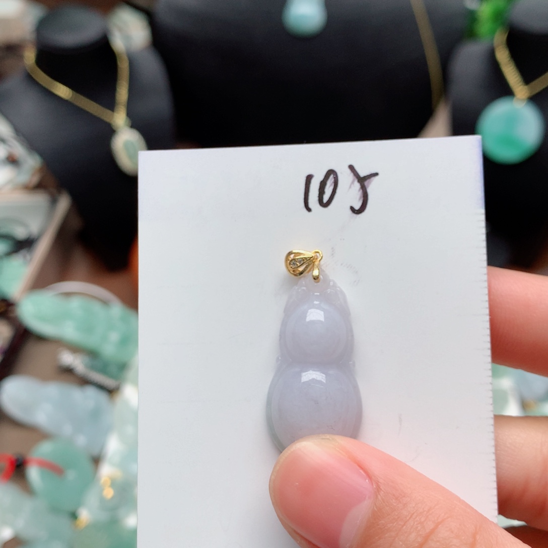 翡翠颈饰银S925镀金镶嵌吊坠