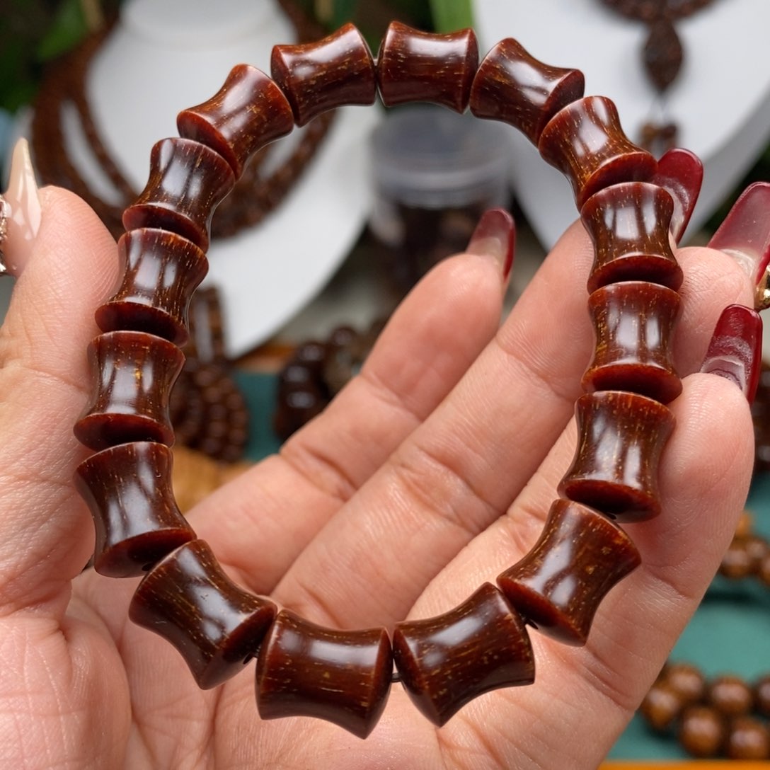 贡木手串/手链贡木13竹节红冰