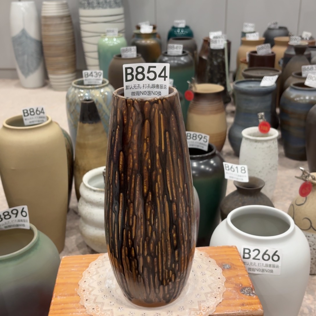 摆件854 景德镇陶瓷花瓶高26口6.5