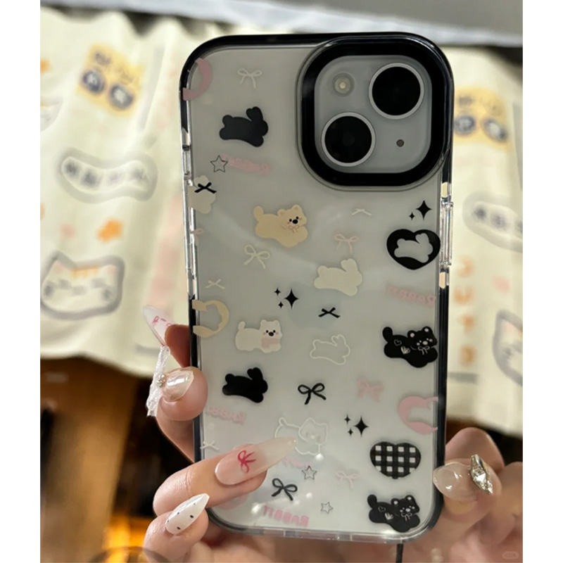 治愈系满屏小动物适用苹果16promax手机壳iPhone15透明14防摔1312