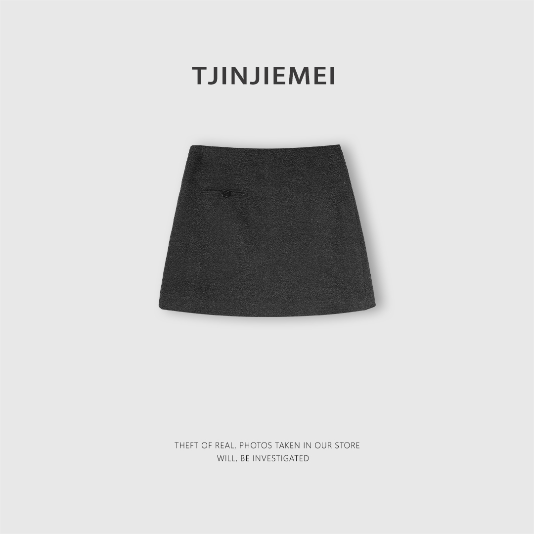 【T井姐妹】气质时尚百搭显瘦羊毛半裙BQ2511-25839