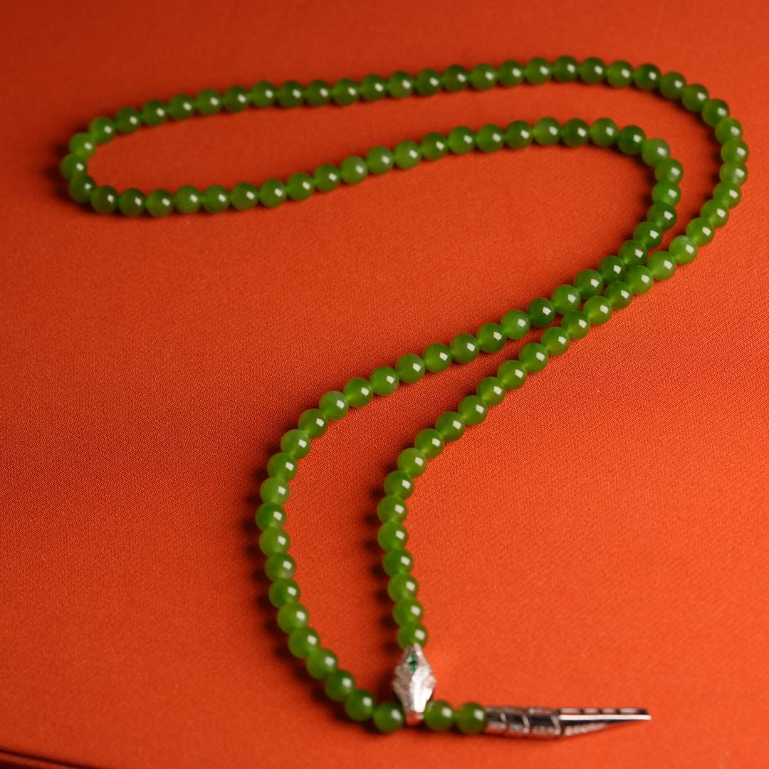 【初见珠宝】和田玉项链21-1C350X138【多样性发一件】5mm+