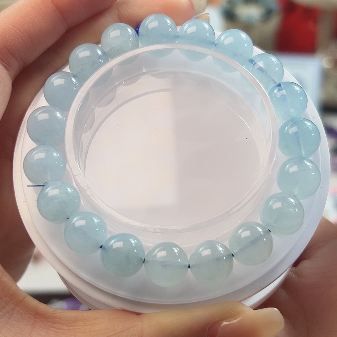 水晶手链未镶嵌海蓝宝10m m