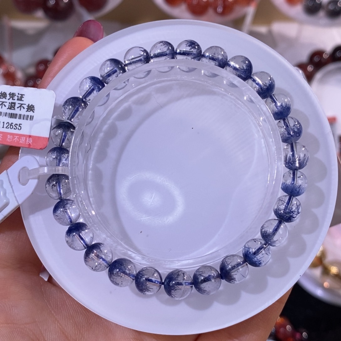 未镶嵌手串水晶蓝发晶 6.8mm