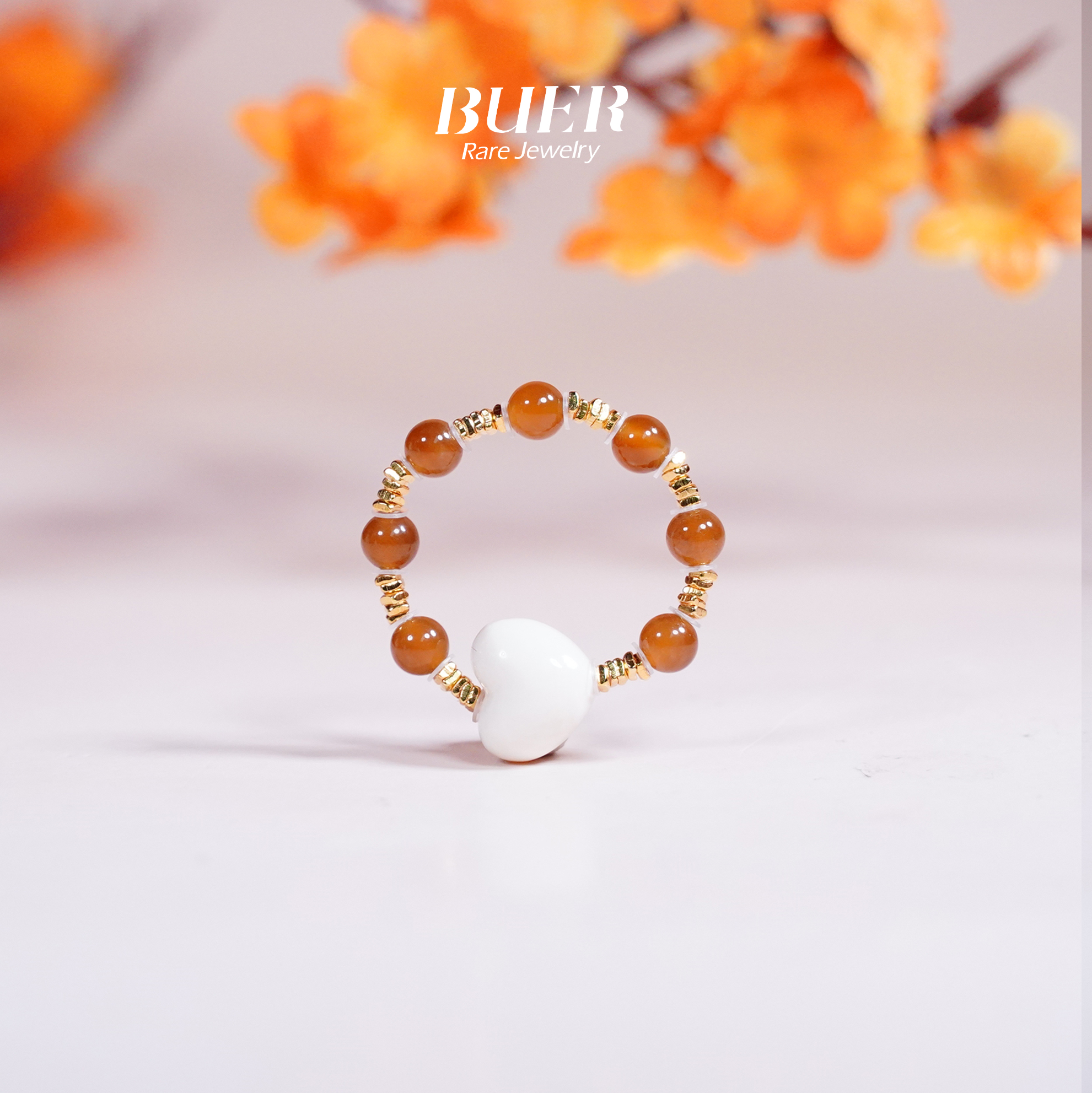 【不二】猛犸牙爱心银镶戒指-多样性发其一