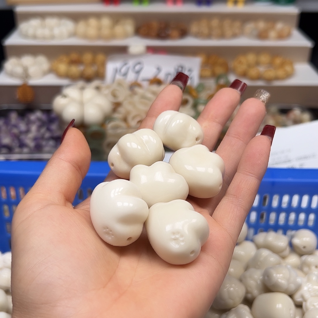 手串菩提根/象牙果瑕疵白狗爪云朵6颗有裂