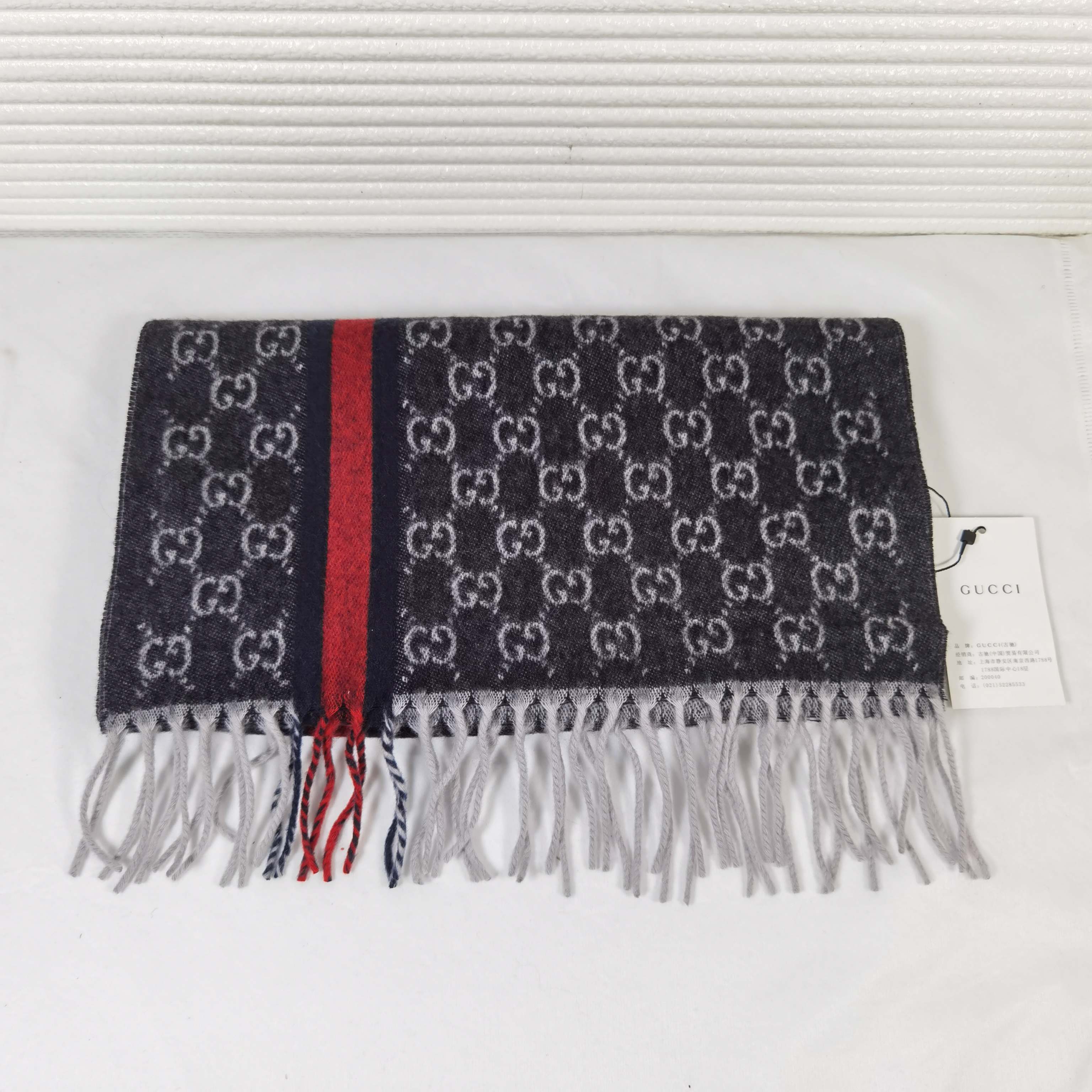 95新 GUCCI/古驰 Gucci古驰双G毛绒围巾男士围脖