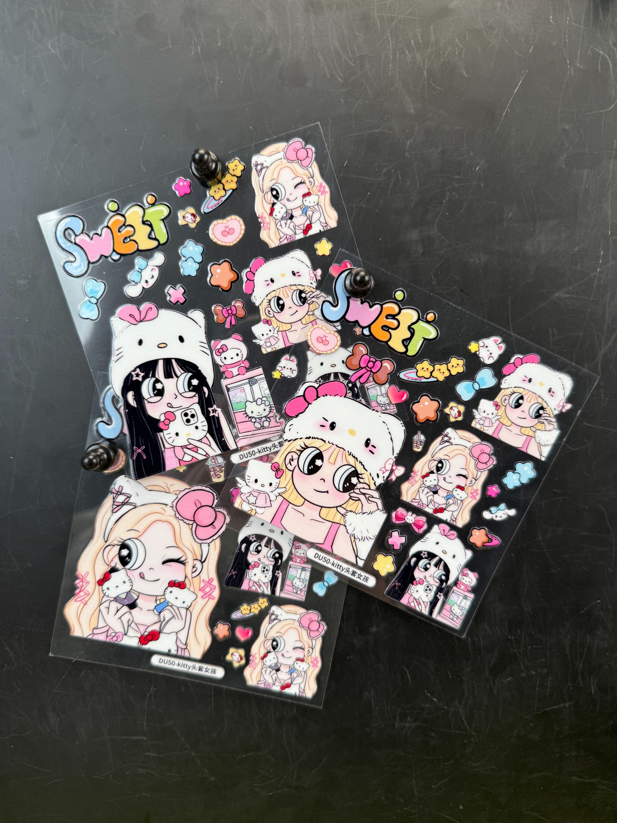 《嘟嘟贴纸》转印果冻双重卡通国风动漫Q版DIY贴纸节日礼物背卡贴纸