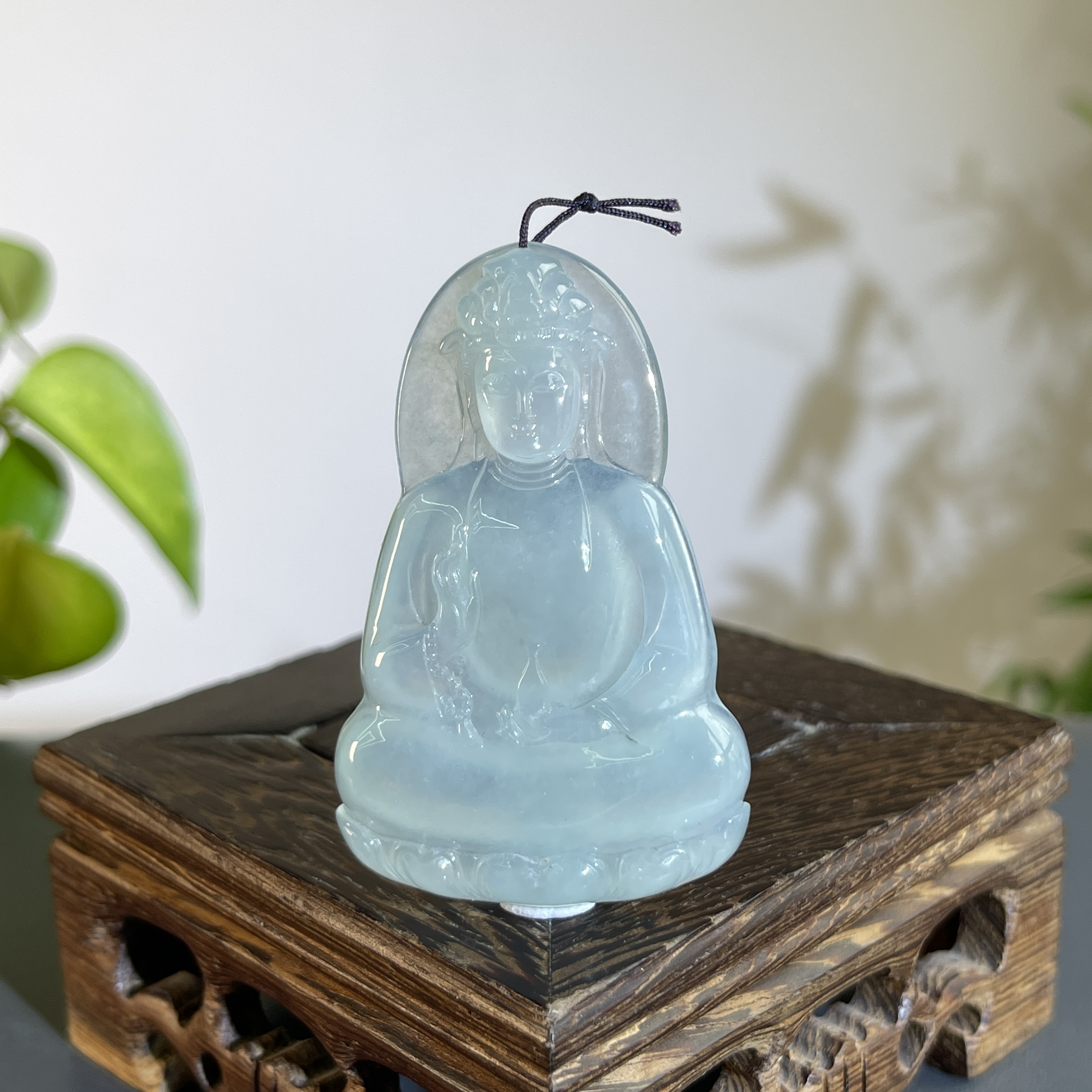 JTA23-170  天然缅甸A货翡翠 持瓶观音