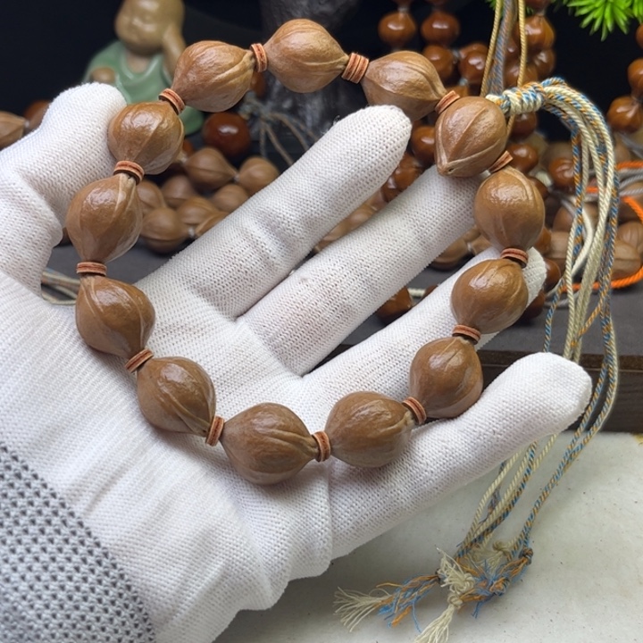 嘎***脆手串/手链橄榄核1621小蒜头原皮13颗