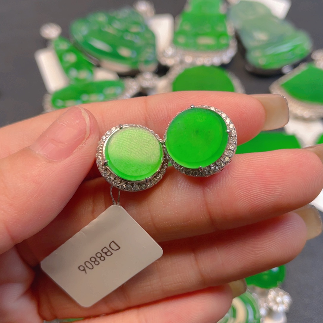 翡翠银S925镶嵌吊坠(不含链)