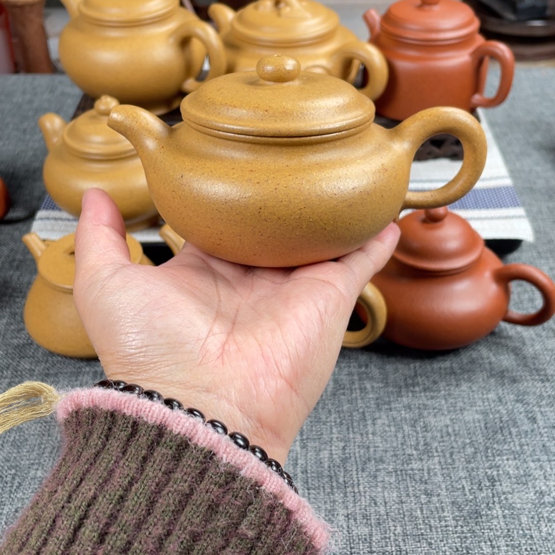 紫砂茶壶黄金段仿古全手30目248c