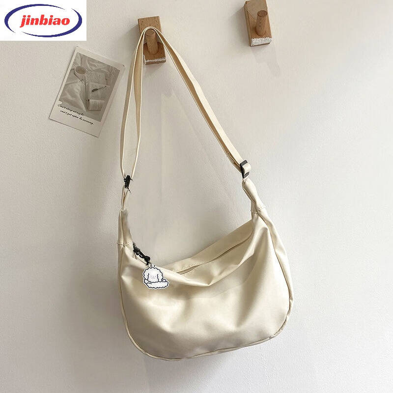 DJ122水洗韩式拼色款单肩款拉链斜挎包腋下包百搭小众布包