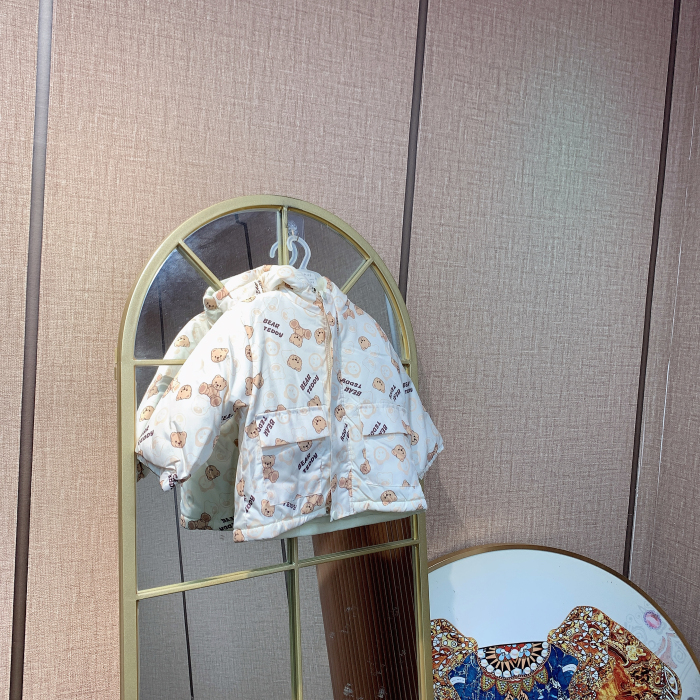 M1636  宝宝米白色拼接上衣外套  加绒  冬款