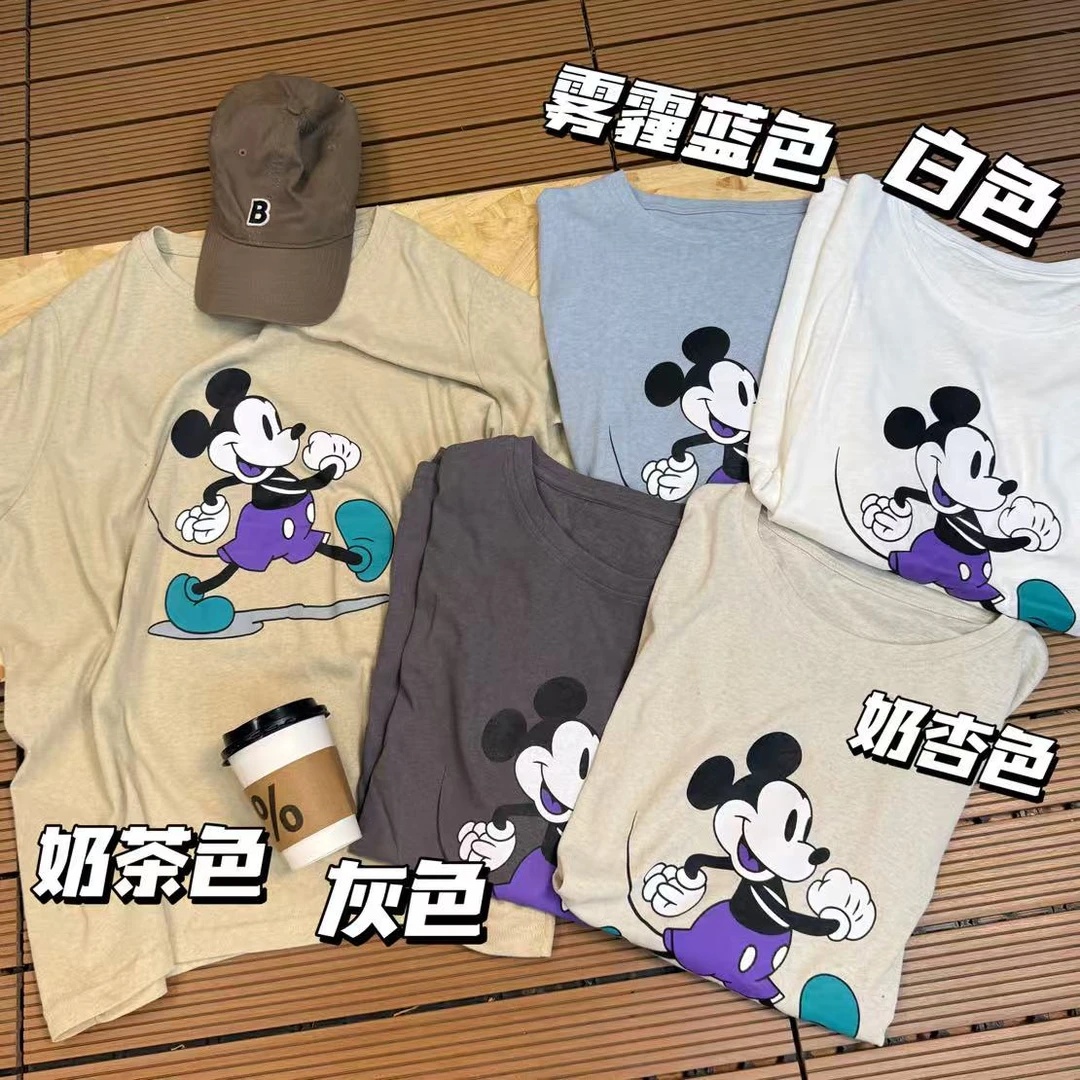 【贰店】百搭白色休闲宽松短袖米奇印花大码显瘦圆领款1404