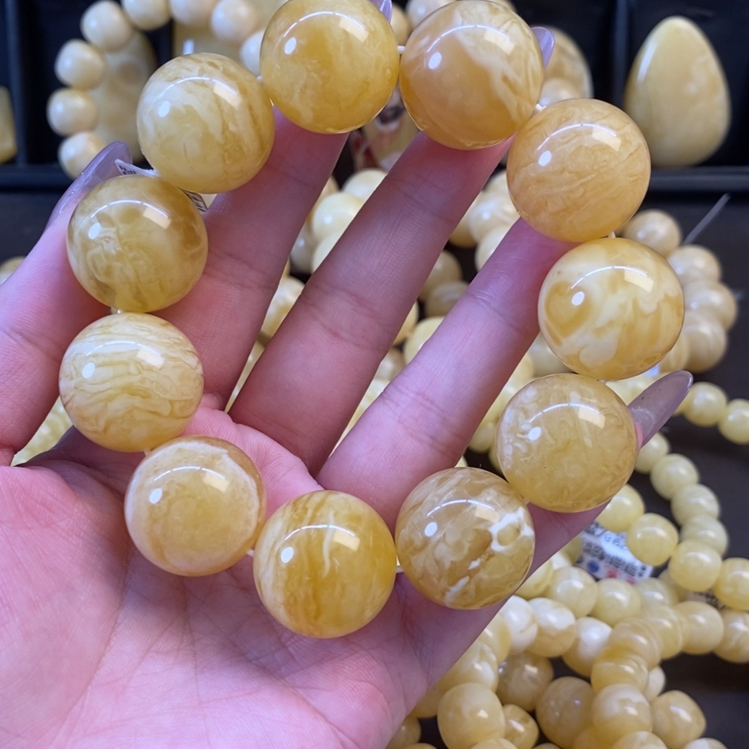 裸石琥珀未镶嵌满蜡妖花虎皮22