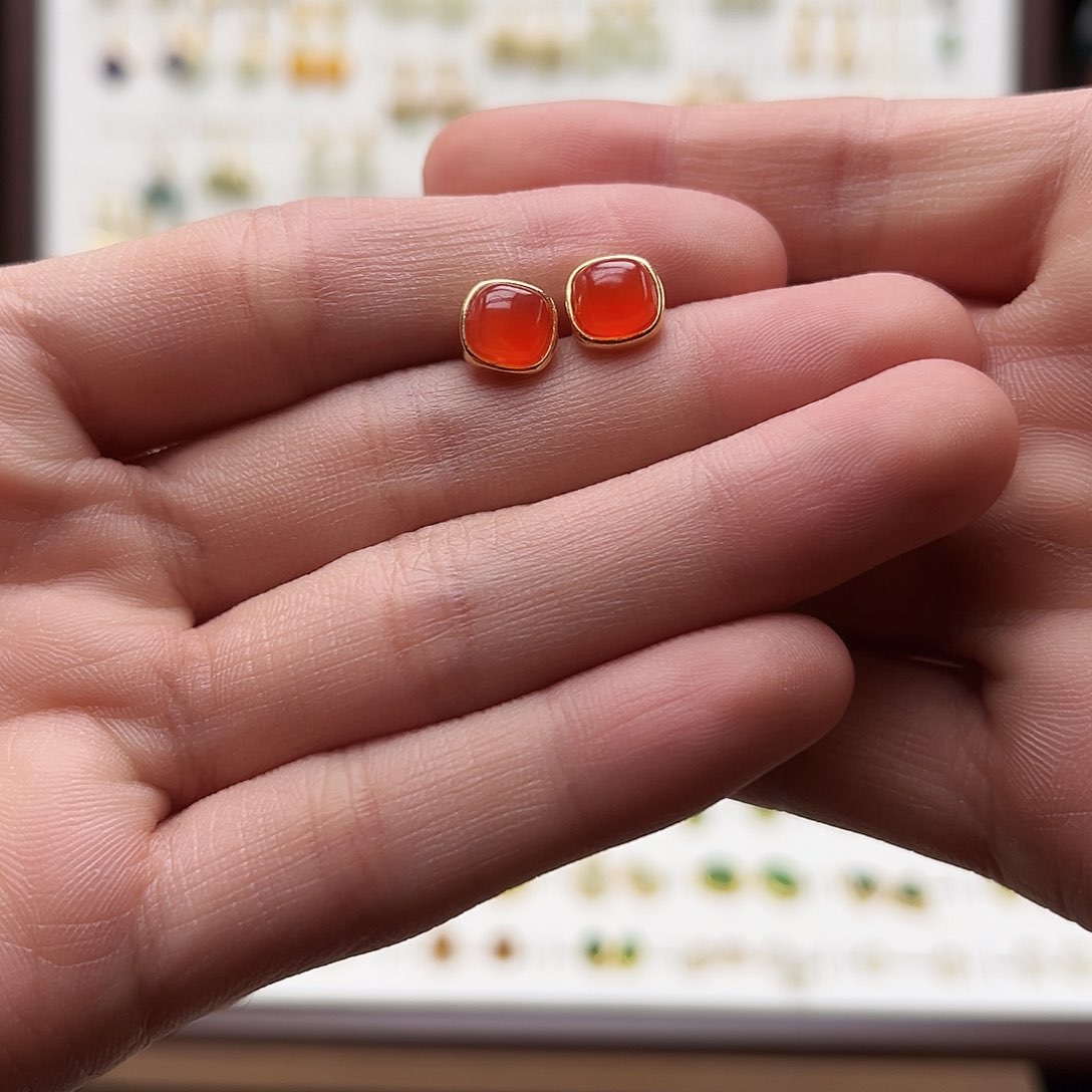 银S925镶嵌和田玉耳饰