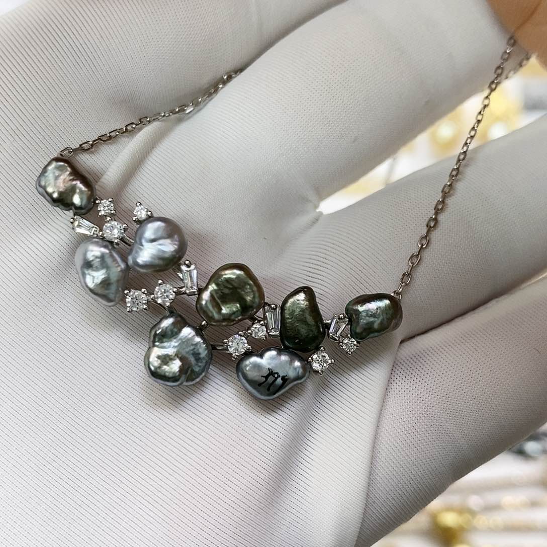 海水珍珠颈饰银S925镶嵌