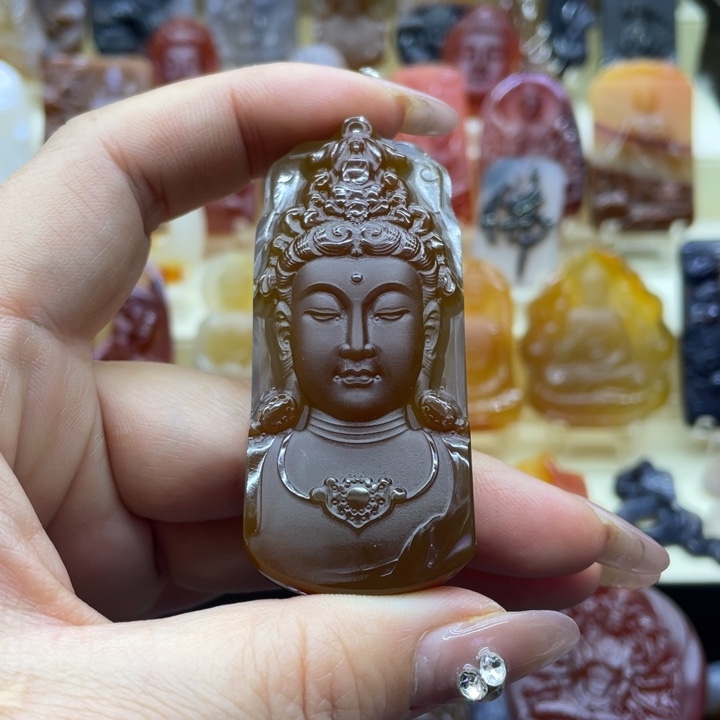 玛瑙/玉髓吊坠(赠链)未镶嵌东**生吊坠