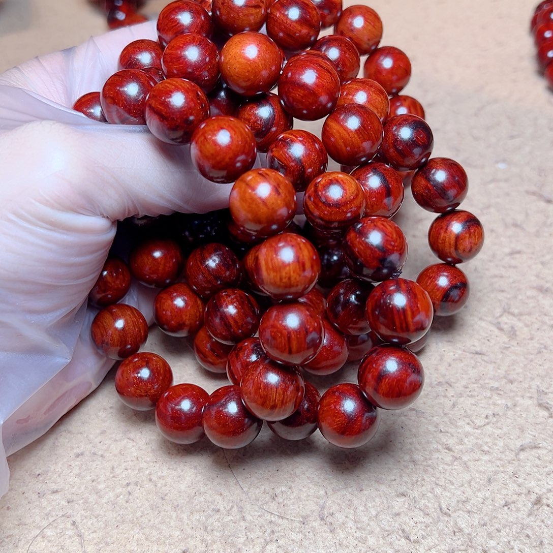 小叶紫檀手串/手链1.5琴料芝麻纹纹鳞底金星高油密