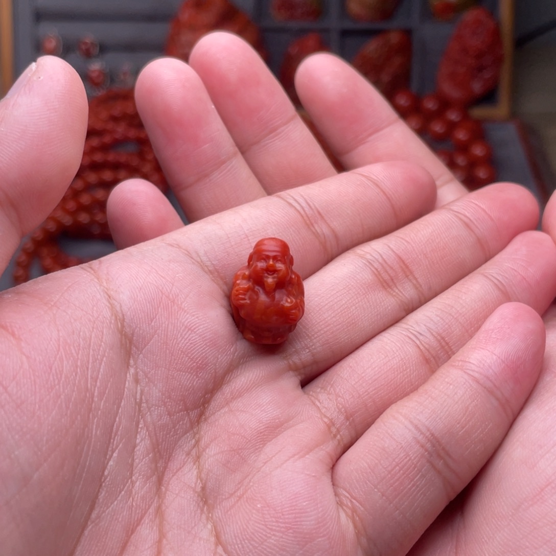 ****明南红玛瑙未镶嵌配饰卡13mm