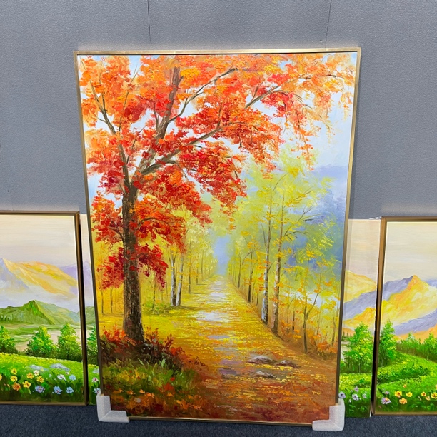 80x120纯手绘油画简约风景油画家居装饰画