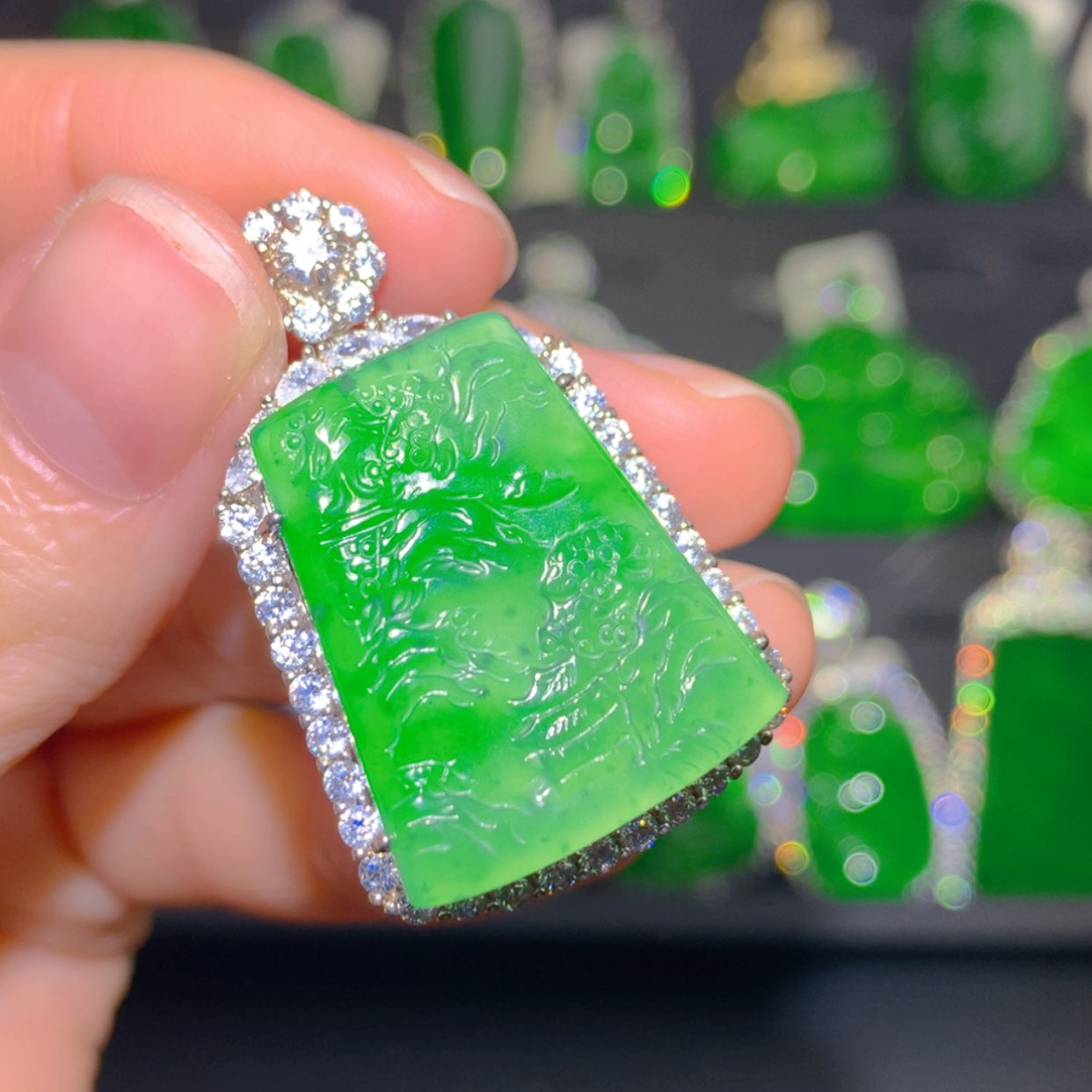 【闪购商品】翡翠吊坠(不含链)银S925镶嵌