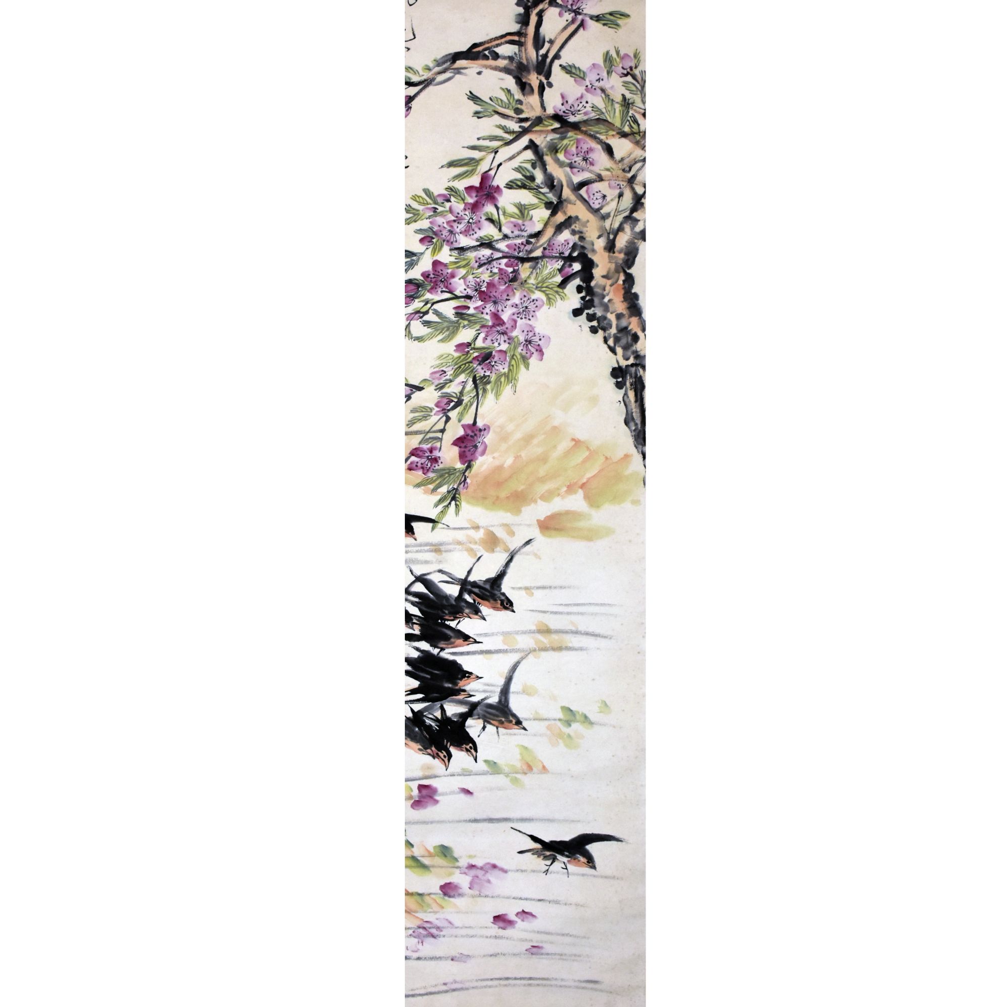 HM0580 花鸟 135×40cm 纸本立轴 4.8平尺